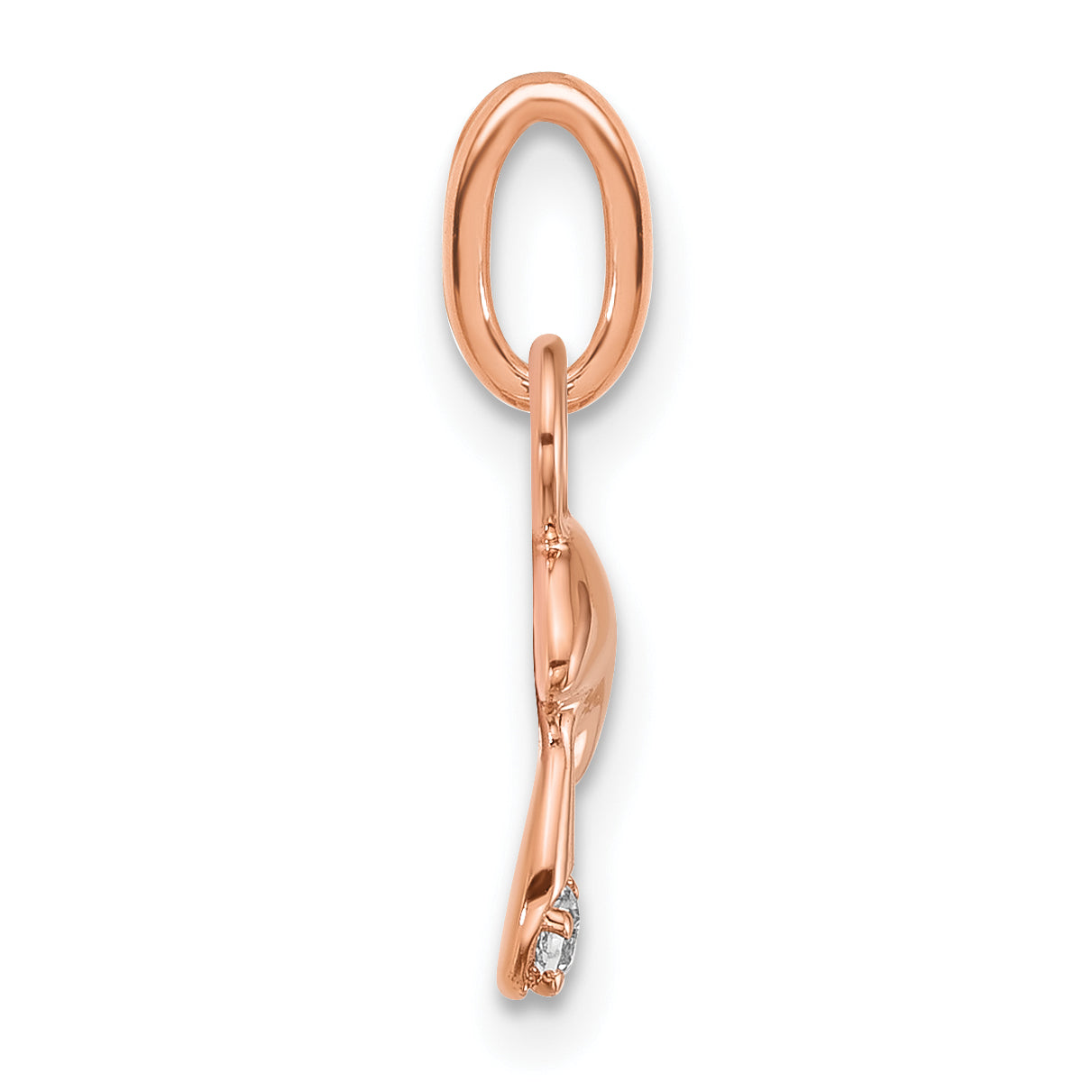 14K Rose Gold Polished Diamond Mushroom Charm Secondary image