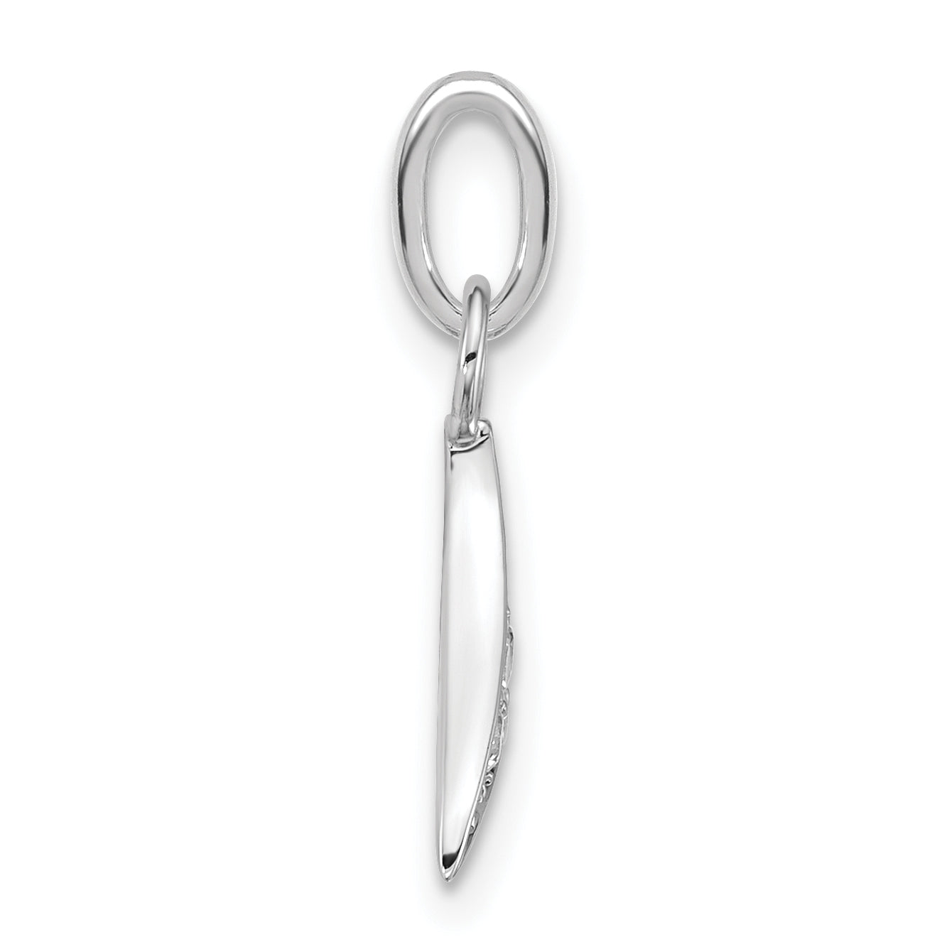 14K White Gold Polished Diamond Whale Tail Charm Secondary image
