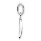 14K White Gold Polished Diamond Whale Tail Charm