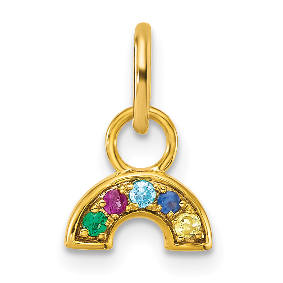 14K Polished Multi-color CZ Rainbow Charm Main image