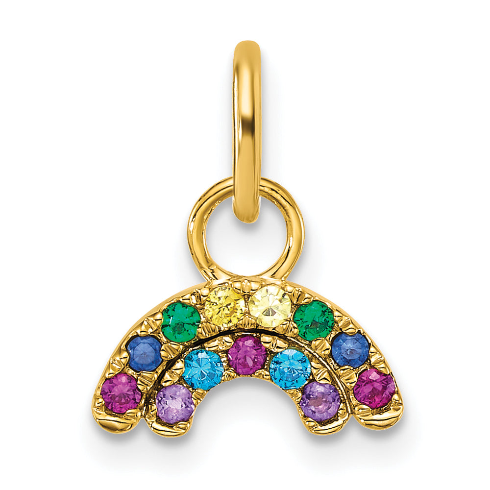 14K Polished Multi-color CZ Double Rainbow Charm Main image
