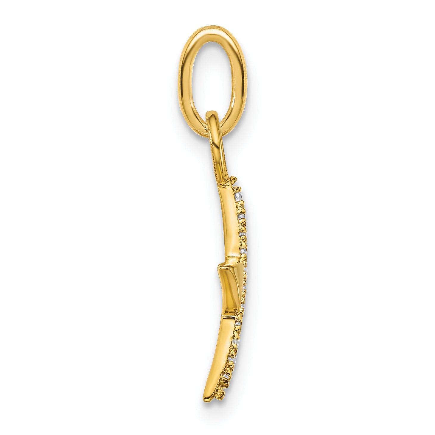 14K Polished Diamond Star Charm