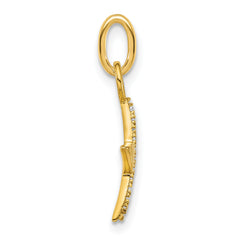 14K Polished Diamond Star Charm