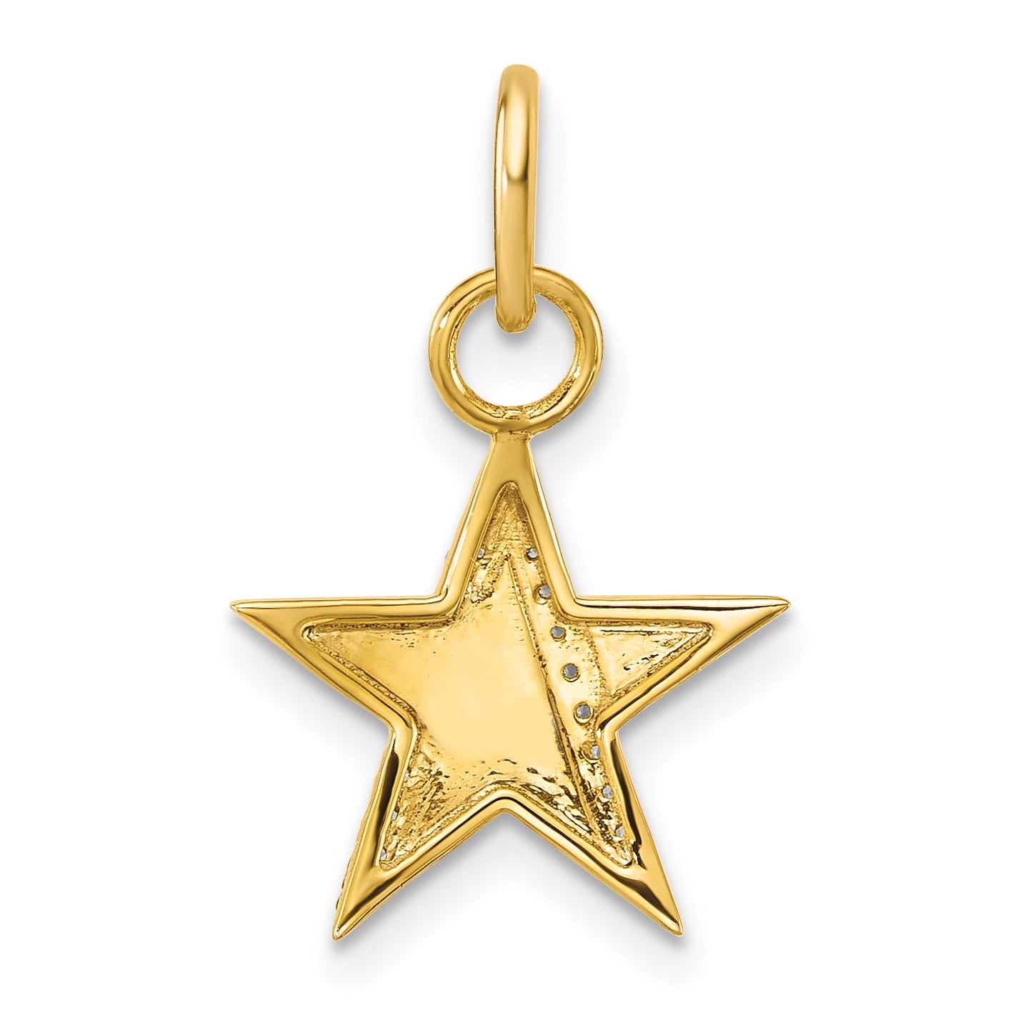 14K Polished Diamond Star Charm