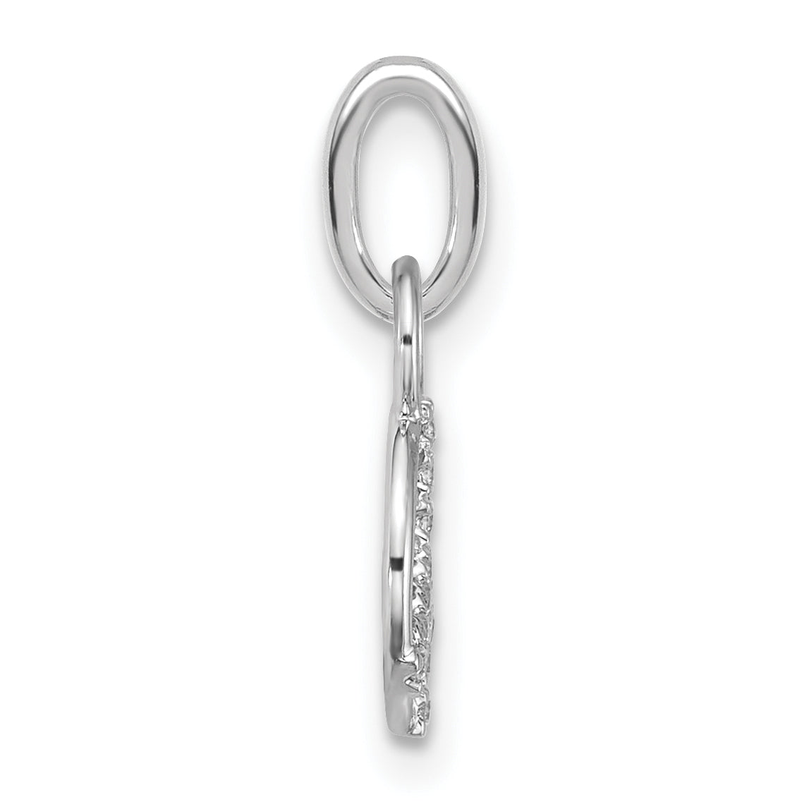 14K White Gold Polished Diamond Peace Sign Charm Secondary image