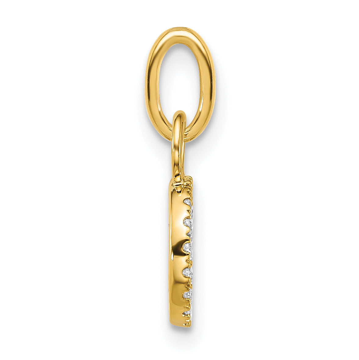 14K Polished 1/10 carat Diamond Open Circle Charm Secondary image