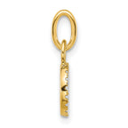 14K Polished 1/10 carat Diamond Open Circle Charm