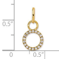 14K Polished 1/10 carat Diamond Open Circle Charm
