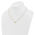 14K Polished and Hammered 1/20 carat Diamond Disk 18 inch Necklace