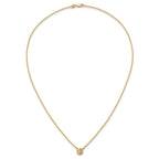 14K Polished and Hammered 1/20 carat Diamond Disk 18 inch Necklace