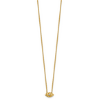 14K Polished and Hammered 1/20 carat Diamond Evil Eye 18 inch Necklace