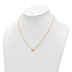 14K Polished and Hammered 1/20 carat Diamond Evil Eye 18 inch Necklace