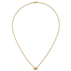 14K Polished and Hammered 1/20 carat Diamond Evil Eye 18 inch Necklace