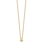 14K Polished and Hammered 1/20 carat Diamond Butterfly 18 inch Necklace