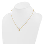 14K Polished and Hammered 1/20 carat Diamond Butterfly 18 inch Necklace