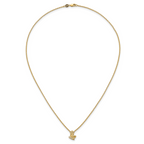 14K Polished and Hammered 1/20 carat Diamond Butterfly 18 inch Necklace
