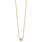 14K Polished 1/10 carat Diamond Butterfly 18 inch Necklace