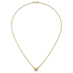 14K Polished 1/10 carat Diamond Butterfly 18 inch Necklace
