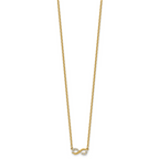 14K Polished and Beaded 1/8 carat Diamond Infinity Symbol 18 inch Necklace