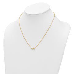 14K Polished and Beaded 1/8 carat Diamond Infinity Symbol 18 inch Necklace