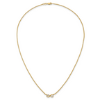 14K Polished and Beaded 1/8 carat Diamond Infinity Symbol 18 inch Necklace