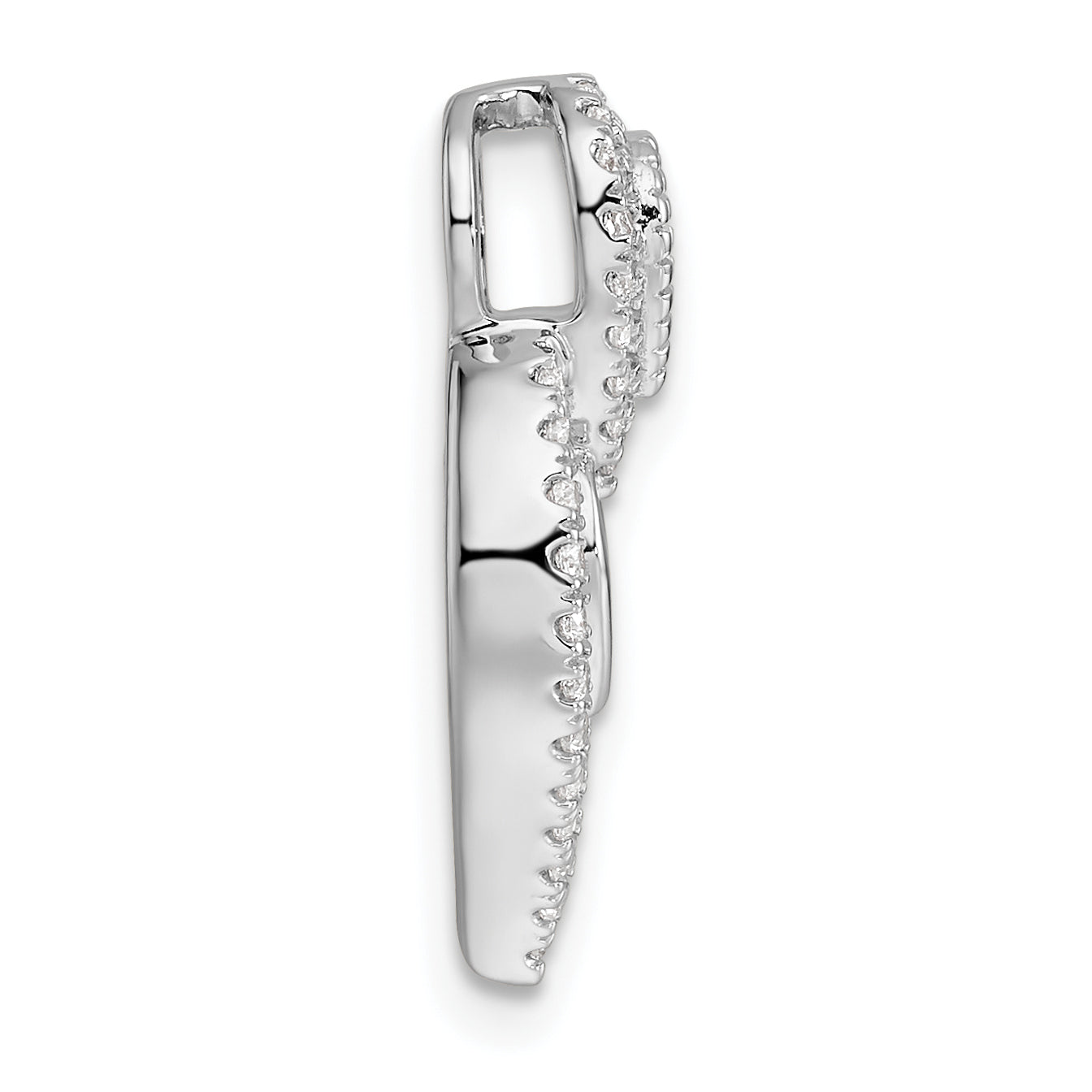 14K White Gold Polished 5/8 carat Diamond Fancy Chain Slide Secondary image
