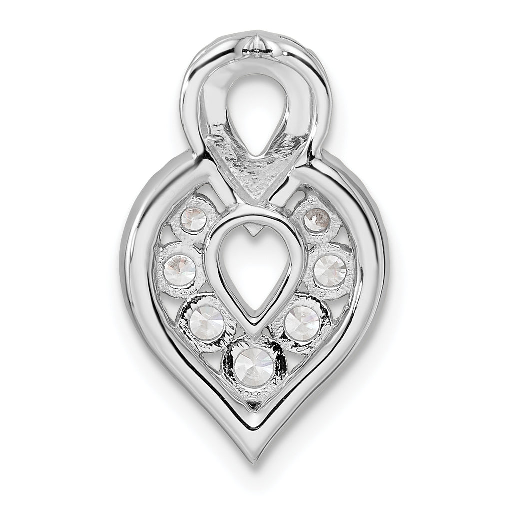 14K White Gold Polished 5/8 carat Diamond Fancy Chain Slide