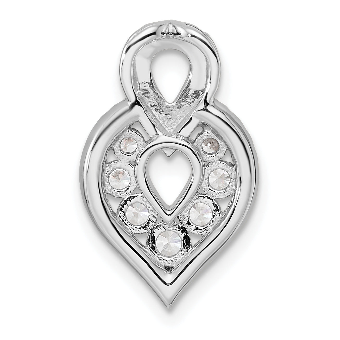 14K White Gold Polished 5/8 carat Diamond Fancy Chain Slide