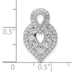 14K White Gold Polished 5/8 carat Diamond Fancy Chain Slide