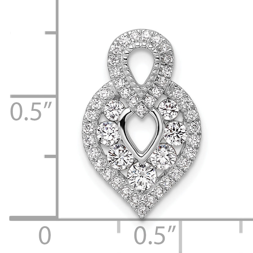 14K White Gold Polished 5/8 carat Diamond Fancy Chain Slide