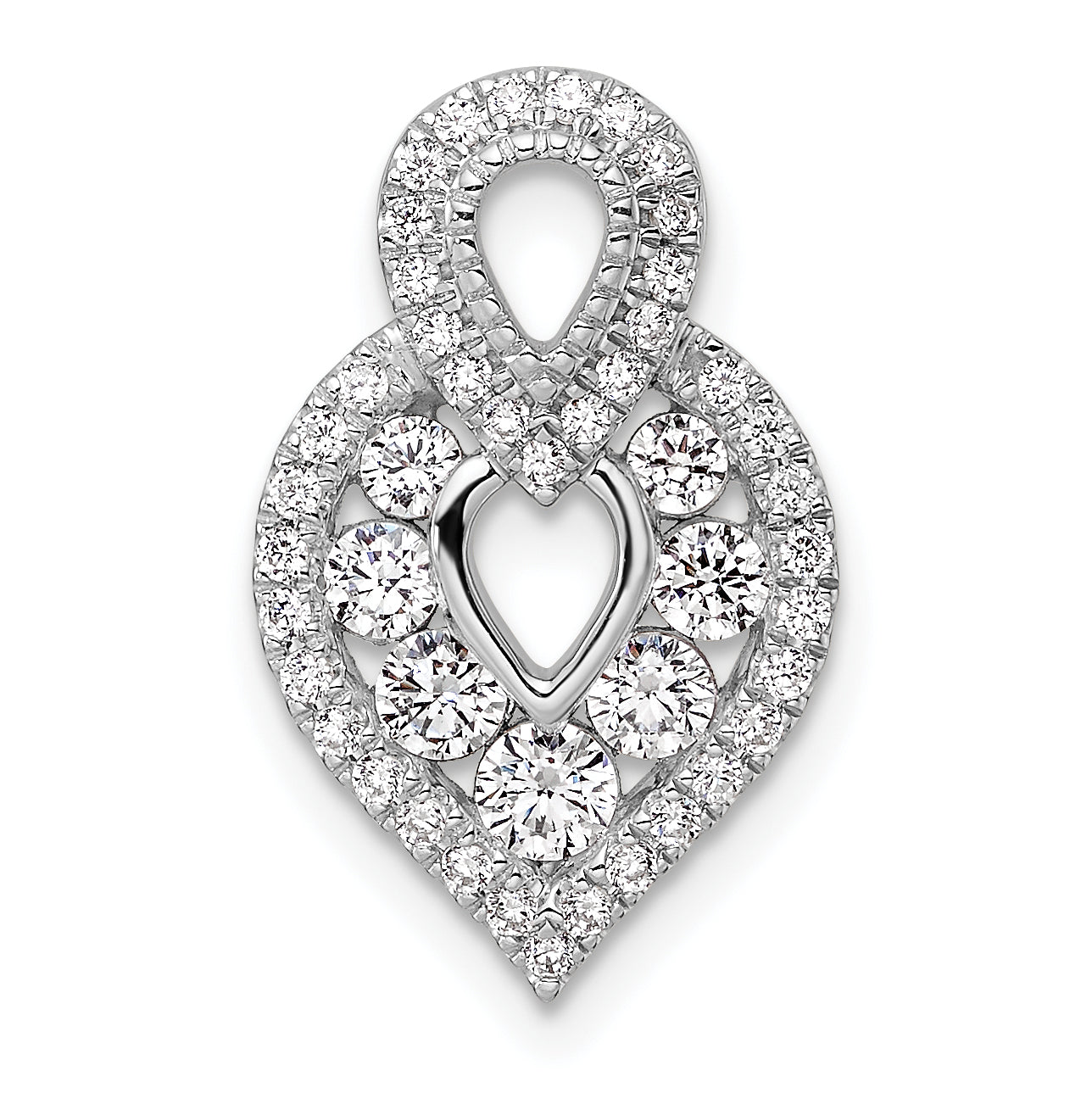 14K White Gold Polished 5/8 carat Diamond Fancy Chain Slide Main image