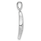14K White Gold Polished 3/8 carat Diamond Fancy Leaf Pendant