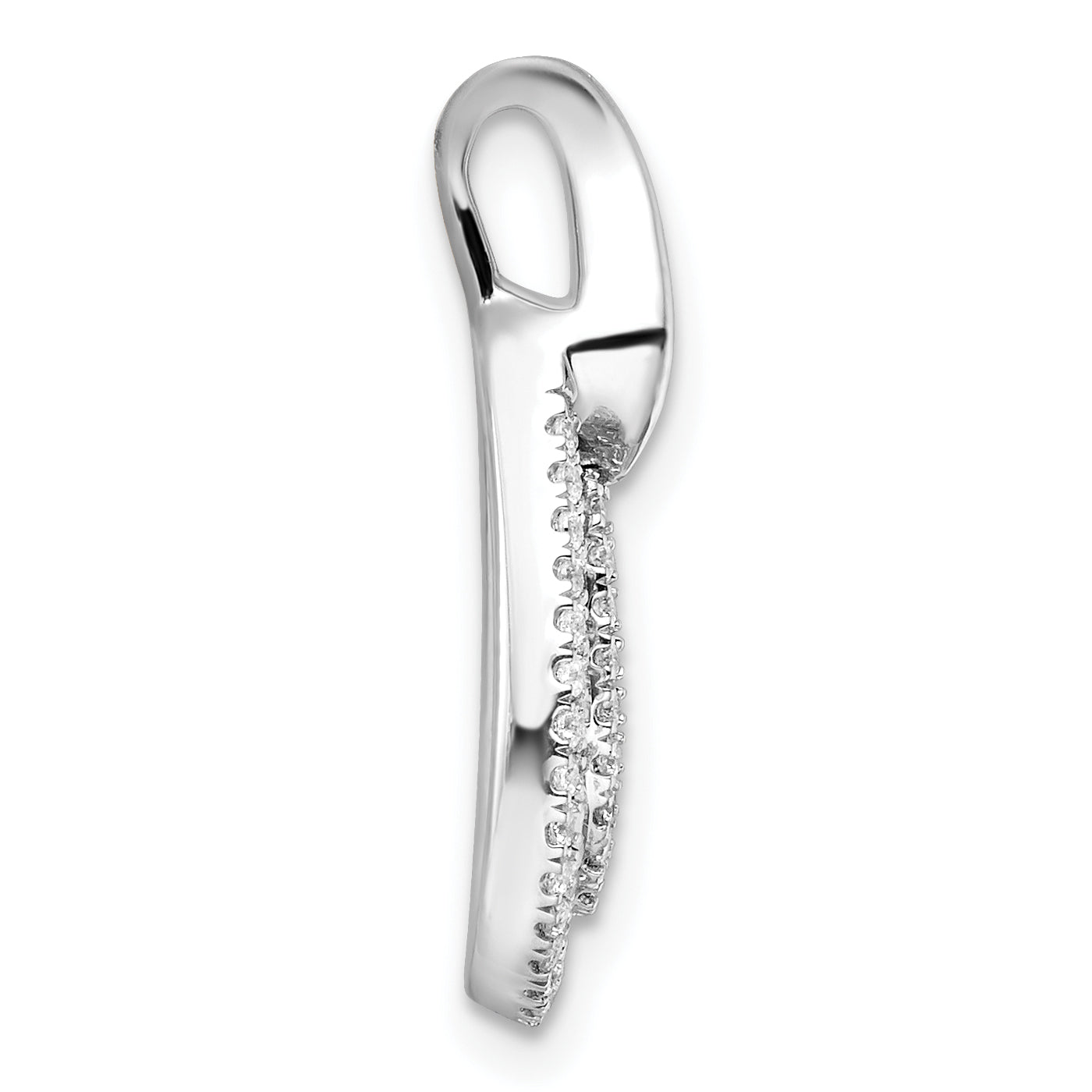 14K White Gold Polished 5/8 carat Diamond Teardrop Chain Slide Secondary image