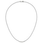 14K White Gold Polished 1/20 carat Diamond Curved Bar 18 inch Necklace