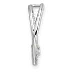 14K White Gold Polished 1/3 carat Diamond Double Oval Chain Slide