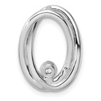 14K White Gold Polished 1/3 carat Diamond Double Oval Chain Slide