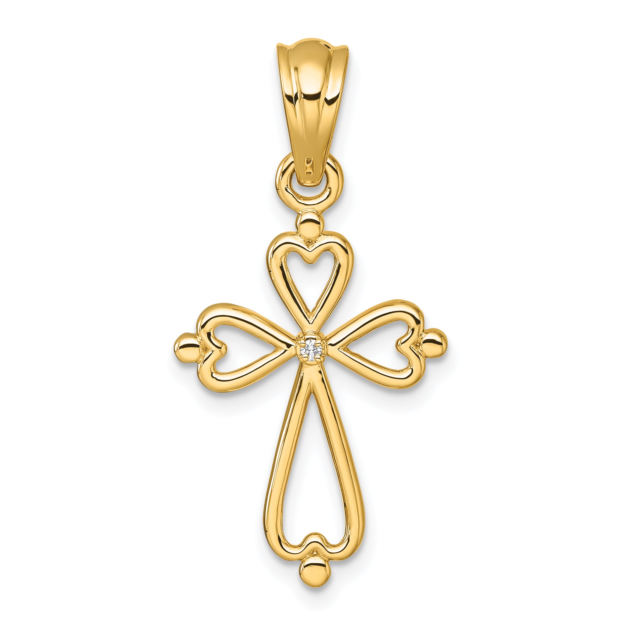 14k Diamond Accented Cross Pendant Main image