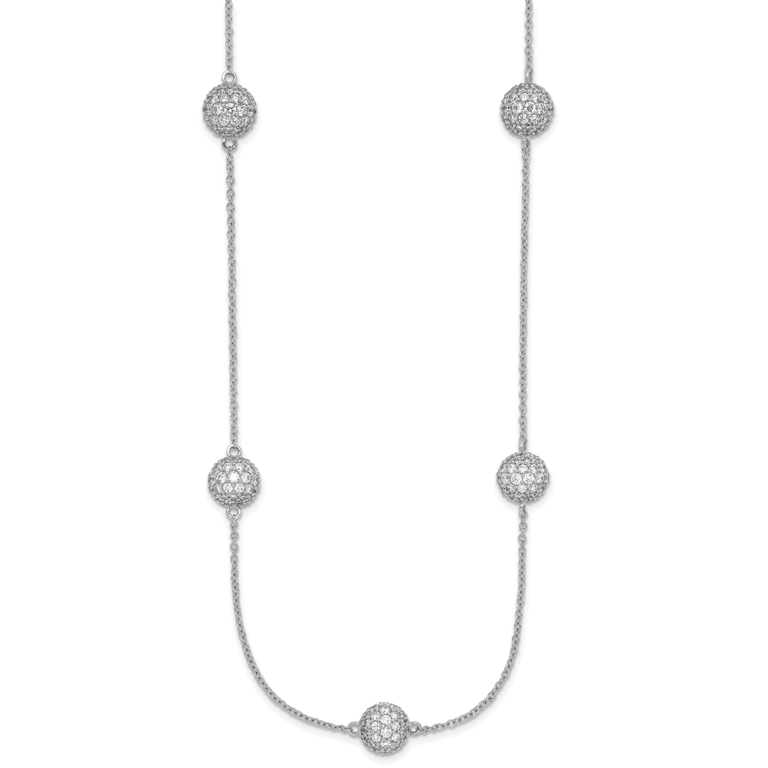 14k White Gold 6 3/4 carat Lab Grown Diamond VS/SI+ G+ Complete 18 inch 8mm Sphere Necklace Secondary image