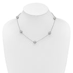 14k White Gold 6 3/4 carat Lab Grown Diamond VS/SI+ G+ Complete 18 inch 8mm Sphere Necklace