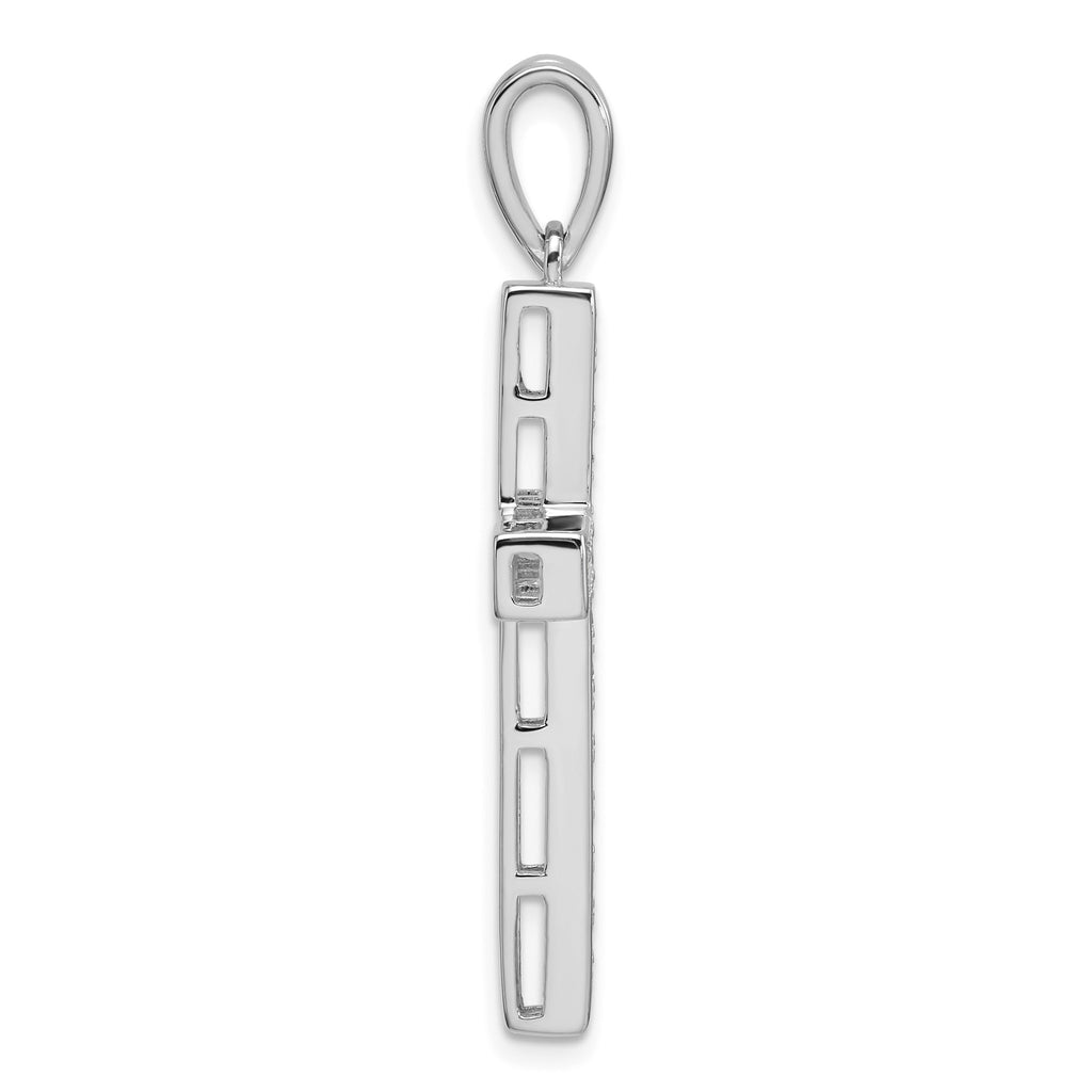 Lab-Grown Diamond Cross Pendant in 14K White Gold, 31mm (3/4 ct. tw.) - Sophia Jewelers