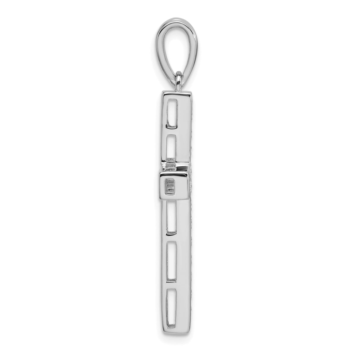 Lab-Grown Diamond Cross Pendant in 14K White Gold, 31mm (3/4 ct. tw.) - Sophia Jewelers