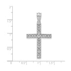 Lab-Grown Diamond Cross Pendant in 14K White Gold, 31mm (3/4 ct. tw.) - Sophia Jewelers