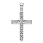 Lab-Grown Diamond Cross Pendant in 14K White Gold, 31mm (3/4 ct. tw.) - Sophia Jewelers