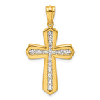 Lab-Grown Diamond Cross Pendant in 14K Yellow Gold, 30mm (1 ct. tw.) - Sophia Jewelers