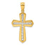Lab-Grown Diamond Cross Pendant in 14K Yellow Gold, 30mm (1 ct. tw.) - Sophia Jewelers