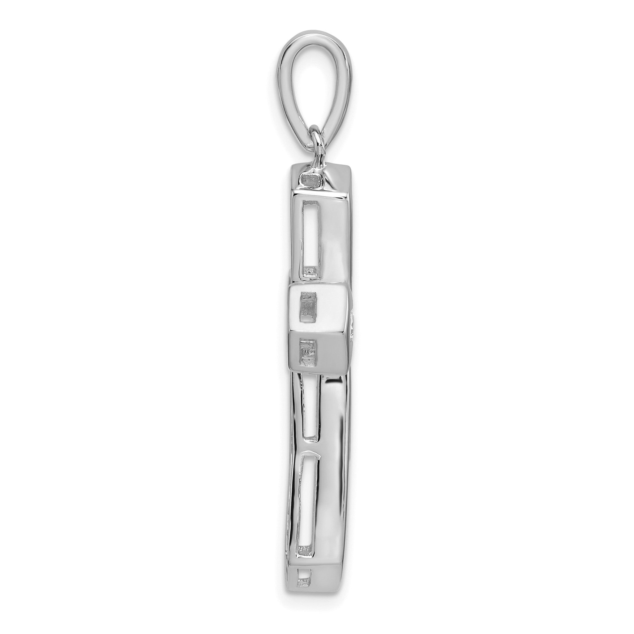 Lab-Grown Diamond Cross Pendant in 14K White Gold, 30mm (1 ct. tw.) Secondary image