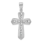 Lab-Grown Diamond Cross Pendant in 14K White Gold, 30mm (1 ct. tw.) - Sophia Jewelers