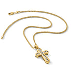 Lab-Grown Diamond Cross Pendant in 14K Yellow Gold, 30mm (1 ct. tw.) - Sophia Jewelers