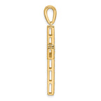 Lab-Grown Diamond Cross Pendant in 14K Yellow Gold, 32mm (1 ct. tw.) - Sophia Jewelers