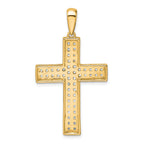 Lab-Grown Diamond Cross Pendant in 14K Yellow Gold, 32mm (1 ct. tw.) - Sophia Jewelers